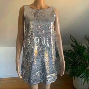 Free People | Silver Sequin Dress | Size 10